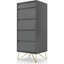 Picture of Elona Vanity Chest Of Drawers, Charcoal and Brass