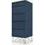 Picture of Elona Vanity Chest of Drawers, Dark Blue and Copper