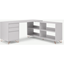 Picture of Elona Corner Desk with Open Sideboard, Grey & Copper