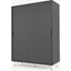Picture of Elona Sliding Wardrobe, Charcoal and Brass