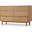 Picture of Pavia Wide Chest of Drawers, Natural Rattan & Oak Effect