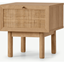 Picture of Pavia Bedside Table, Natural Rattan & Oak Effect