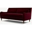 Picture of Content by Terence Conran Oksana 3 Seater Sofa, Plush Burgundy Velvet with Dark Wood Brass Leg