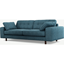 Picture of Content by Terence Conran Tobias, 3 Seater Sofa, Textured Weave Aegean Blue, Dark Wood Leg