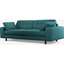 Picture of Content by Terence Conran Tobias, 3 Seater Sofa, Plush Kingfisher Blue Velvet, Dark Wood Leg