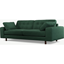 Picture of Content by Terence Conran Tobias, 3 Seater Sofa, Plush Hunter Green Velvet, Dark Wood Leg