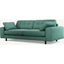 Picture of Content by Terence Conran Tobias, 3 Seater Sofa, Textured Weave Teal, Dark Wood Leg