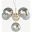 Picture of Globe Pendant Chandelier Small, Brass and Smoked Glass
