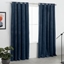 Picture of Julius Velvet Eyelet Lined Pair of Curtains, 168 x 228cm, Ink Blue