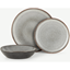 Picture of Krisha 12 Piece Reactive Glaze Dinner Set, Speckled White & Charcoal