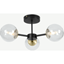 Picture of Globe Flush  Pendant,  Black and Antique Brass and Smoked Glass