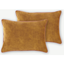 Picture of Castele Set of 2 Luxury Velvet Cushions, 35x50cm, Gold with Blush Pink Piping