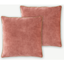 Picture of Castele Set of 2 Luxury Velvet Cushions, 50x50cm, Blush Pink with Gold Piping