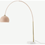Picture of Bow Large Arc Overreach Floor Lamp, Pink & Brass
