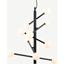Picture of Pyrite 10 Light Pendant Chandelier, Black & Opal Glass