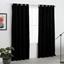 Picture of Julius Velvet Eyelet Lined Pair of Curtains, 168 x 228cm, Deep Black