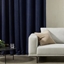 Picture of Selky Corduroy Eyelet Pair of Curtains, 140 x 260cm, Navy Blue
