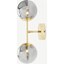 Picture of Globe Wall Light, Brass and Smoked Glass