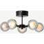 Picture of Masako LED 5 Light Flush Ceiling Lamp, Smoked & Opal Glass