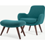 Picture of Moby Accent Armchair and Footstool, Mineral Blue