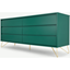 Picture of Elona Wide Chest Of Drawers, Racing Green & Brass