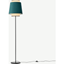 Picture of Haroon Floor Lamp, Peacock Blue Velvet and Raffia