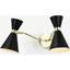 Picture of Vasilo Bathroom Double Wall Lamp, Black & Brushed Brass