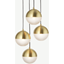 Picture of Cher Cluster Pendant Lamp, Textured Glass & Brass