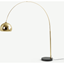 Picture of Bow Large Arc Overreach Floor Lamp, Brass and Black Marble