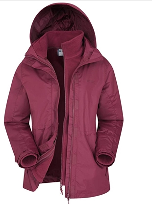 Picture of Mountain Warehouse Fell Womens 3 in 1 Jacket -Water Resistant Rain Jacket