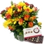 Picture of Rose & Freesia with Chocolates and Vase