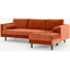 Picture of Scott 4 Seater Right Hand Facing Chaise End Corner Sofa, Burnt Orange Cotton Velvet