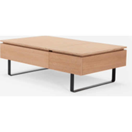 Flippa Functional Coffee Table with Storage, Oak