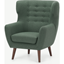Picture of Kubrick Wing Back Chair, Darby Green with Dark Stain Leg
