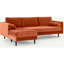 Picture of Scott 4 Seater Left Hand Facing Chaise End Corner Sofa, Burnt Orange Cotton Velvet