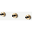 Picture of Zenia Set of 3 Wall Hooks, Matt Black & Brushed Brass