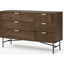 Picture of Haines Wide Chest of Drawers, Mango Wood & Brass