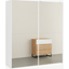 Picture of Elso Sliding Wardrobe 180cm, White Frame with Mirror Doors