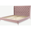 Picture of Romare Super King size Bed, Heather Pink Velvet with Copper Legs