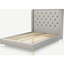 Picture of Romare Double size Bed, Ghost Grey Cotton with Brass Legs