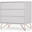 Picture of Elona Compact Chest of Drawers, Light Grey & Copper Legs