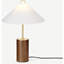 Picture of Natalie Table Lamp, Dark Wood & White