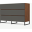 Picture of Hopkins Wide Chest of Drawers, Grey and Walnut Effect
