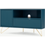 Picture of Elona Corner Media Unit, Teal and Brass