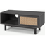 Picture of Pavia Compact Media Unit, Natural Rattan & Black Wood Effect