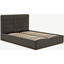 Picture of Lavelle King Size Ottoman Storage Bed, Otter Velvet & Walnut Stain Plinth