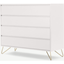 Picture of Elona Chest of Drawers, Ivory White & Brass