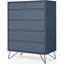 Picture of Elona Tall Multi Chest of Drawers, Slate Blue & Black