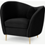 Picture of Kooper Accent Armchair, Deep Black Velvet
