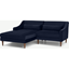 Picture of Herton Left Hand Facing Small Chaise End Sofa, Ink Blue Velvet